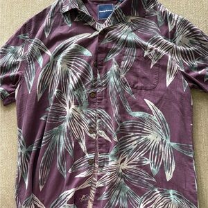 Tommy Bahama Purple and White Leaf Print Shirt